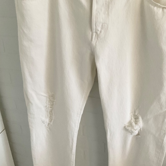 Levi’s 501 White Straight Relaxed fit Button fly Distressed Men or unisex 32x32 - Picture 13 of 16